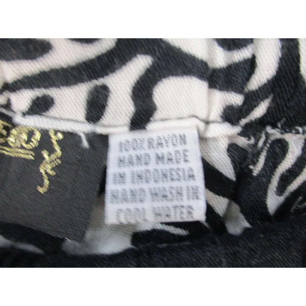 Gina‎ Gear Hawaii Skirt Womens XL Black White Hibiscus Floral Rayon Tiered Mini